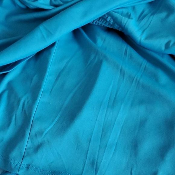 LANE BRYANT aquamarine sheer cold shoulder… - Picture 7 of 8